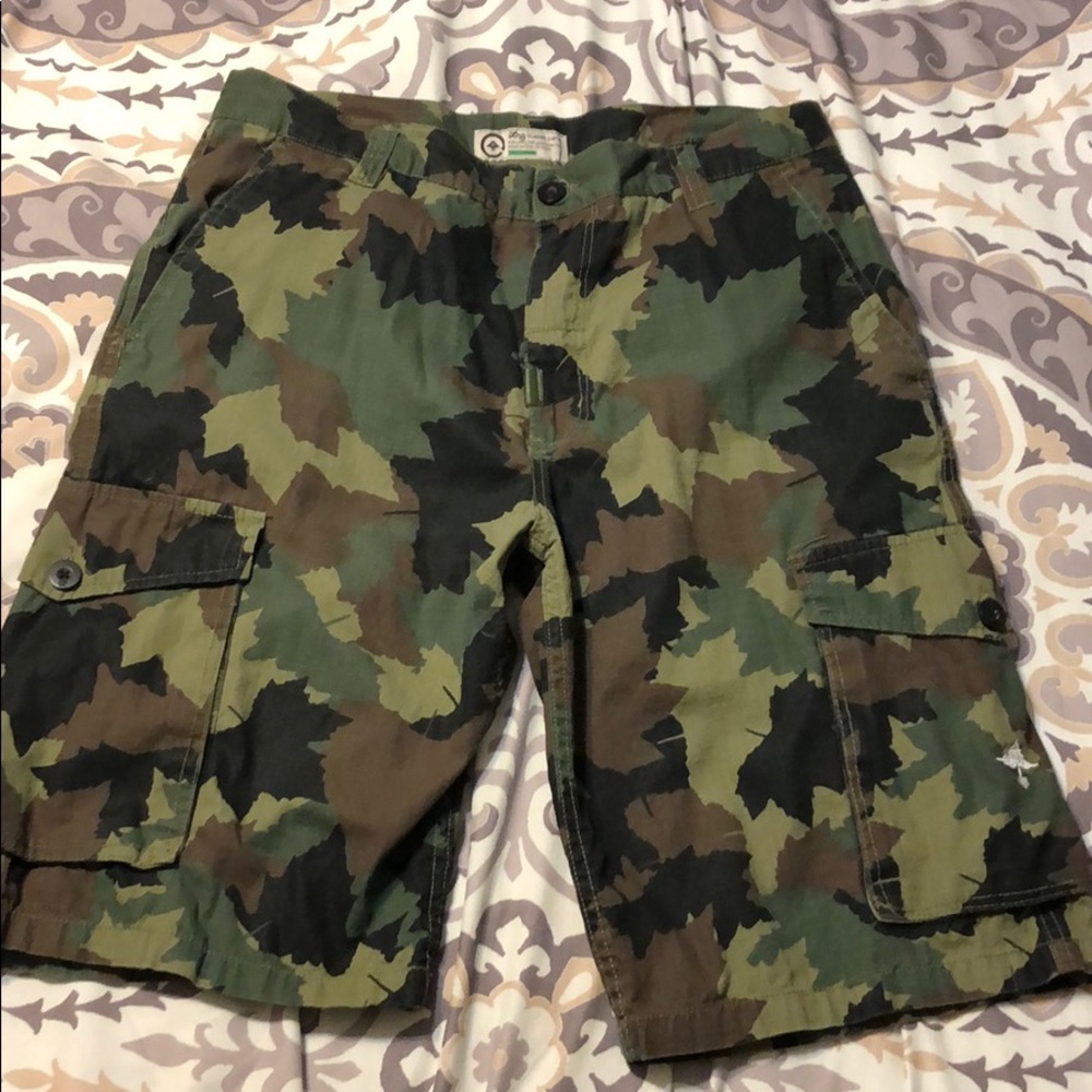LRG Lifted Research Group camouflage cargo shorts